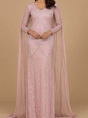 NWT Lara Dresses 28956 Beaded Mother of the Bride Dress Cashmere size 4